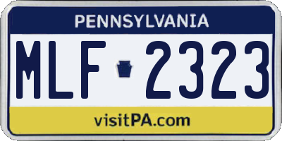PA license plate MLF2323