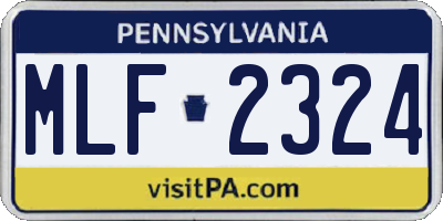 PA license plate MLF2324
