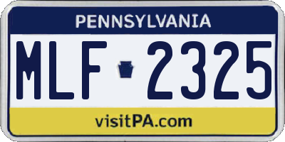 PA license plate MLF2325