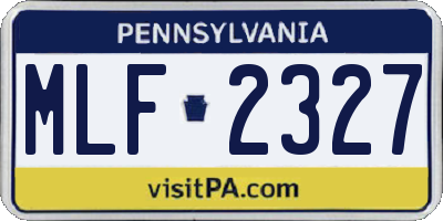 PA license plate MLF2327