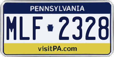 PA license plate MLF2328
