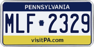 PA license plate MLF2329