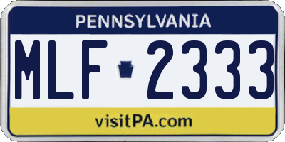 PA license plate MLF2333