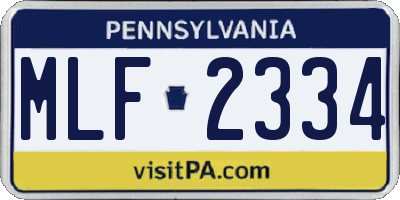 PA license plate MLF2334