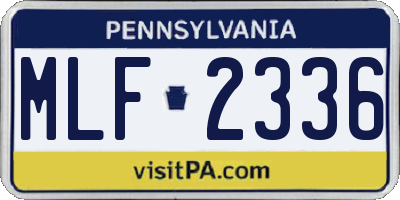 PA license plate MLF2336