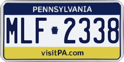 PA license plate MLF2338