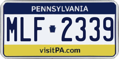 PA license plate MLF2339