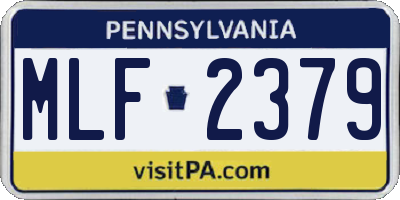 PA license plate MLF2379