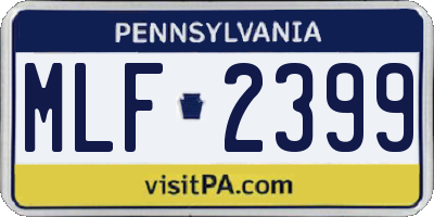 PA license plate MLF2399