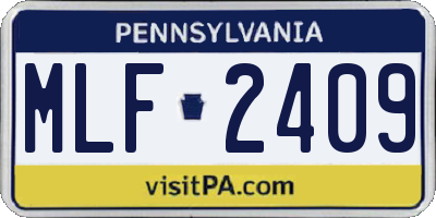 PA license plate MLF2409