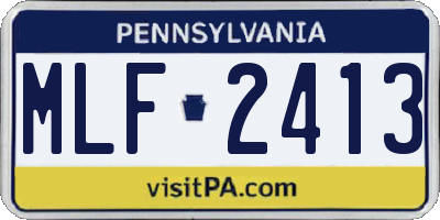 PA license plate MLF2413