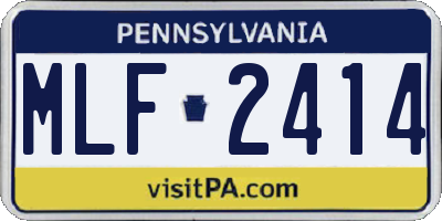 PA license plate MLF2414