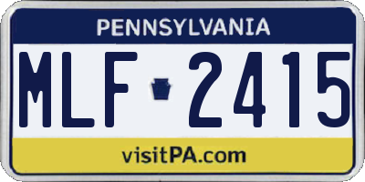 PA license plate MLF2415