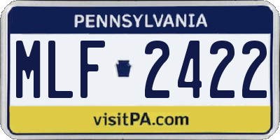 PA license plate MLF2422