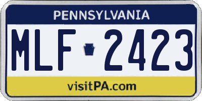 PA license plate MLF2423
