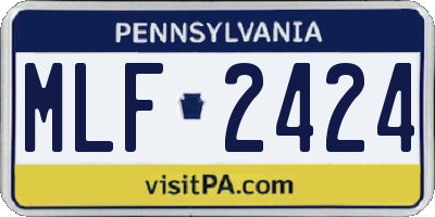 PA license plate MLF2424