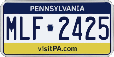 PA license plate MLF2425