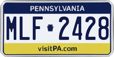 PA license plate MLF2428