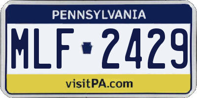 PA license plate MLF2429