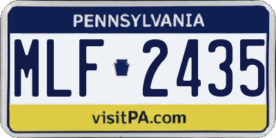 PA license plate MLF2435