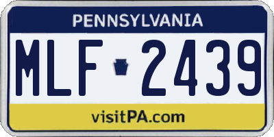PA license plate MLF2439