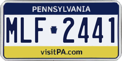 PA license plate MLF2441
