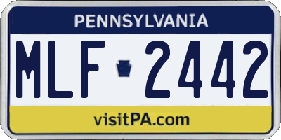 PA license plate MLF2442