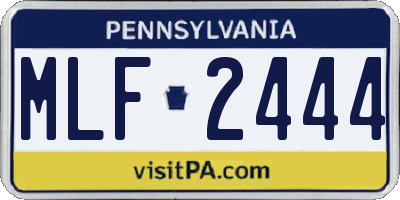 PA license plate MLF2444
