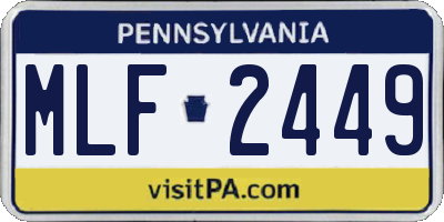 PA license plate MLF2449