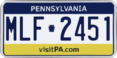 PA license plate MLF2451