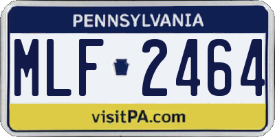 PA license plate MLF2464