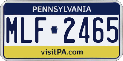 PA license plate MLF2465