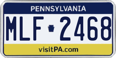 PA license plate MLF2468