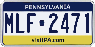 PA license plate MLF2471