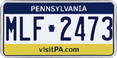 PA license plate MLF2473