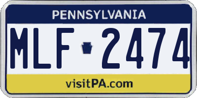 PA license plate MLF2474
