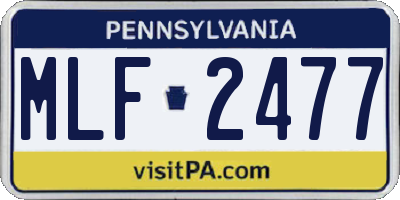 PA license plate MLF2477