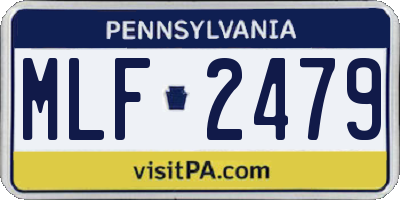 PA license plate MLF2479