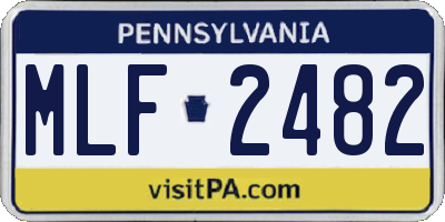 PA license plate MLF2482