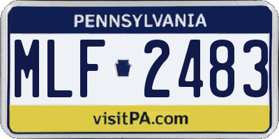 PA license plate MLF2483