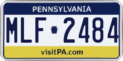 PA license plate MLF2484