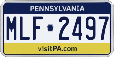 PA license plate MLF2497