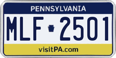 PA license plate MLF2501