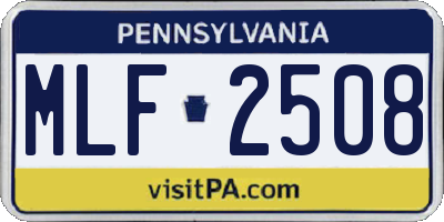 PA license plate MLF2508