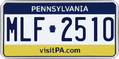 PA license plate MLF2510
