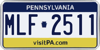 PA license plate MLF2511