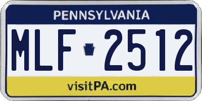 PA license plate MLF2512