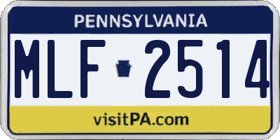 PA license plate MLF2514