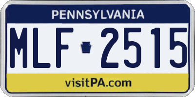 PA license plate MLF2515