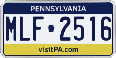 PA license plate MLF2516